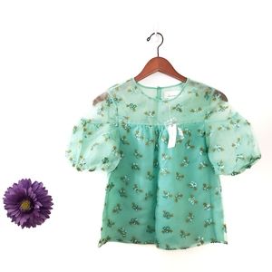 Anthropologie Sabine Beaded Blouse Size 00 NWT